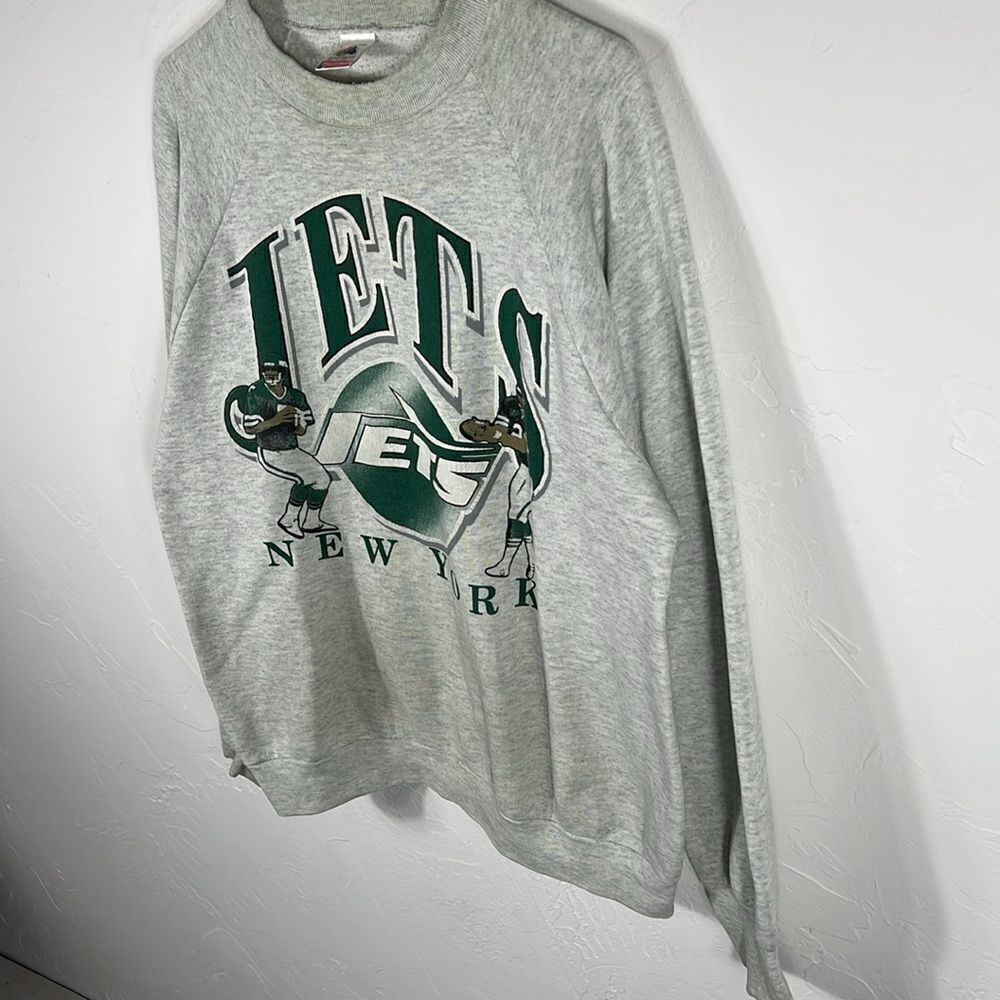 🔥🏈 True Vintage 90’s NEW YORK JETS NFL CREWNECK Sweatshirt Sz Large - RARE - G - Picture 4 of 10